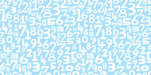 Numbers background. Seamless pattern.Vector. 数字のパターン - obrazy, fototapety, plakaty