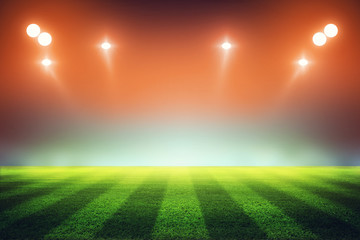 lights at night and stadium 3d render