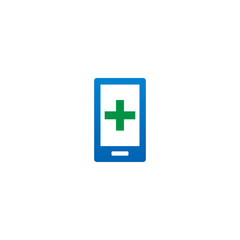Abstract medical cross sign mobile phone logo and icon design template