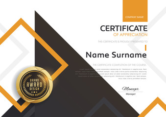 certificate template with modern pattern,diploma,Vector illustration.