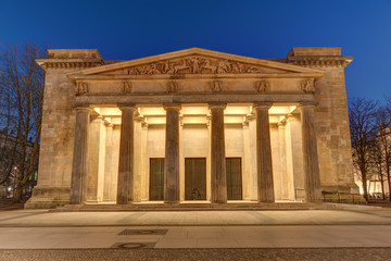 The Neue Wache in Berlin, the Central Memorial of the Federal Republic of Germany for the Victims of War and Dictatorship, at night