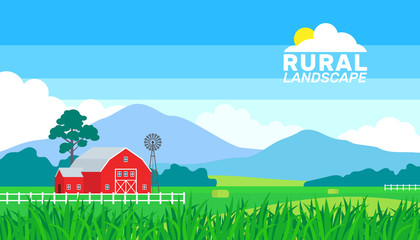 summer rural landscape farming countryside background