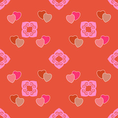 Heart color seamless pattern
