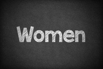 Obraz premium Women on Textured Blackboard.
