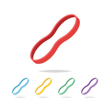 Colorful rubber band vector isolated