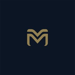 luxury letter m logo design template.