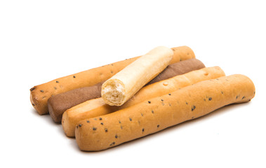 salted bread stick isolated