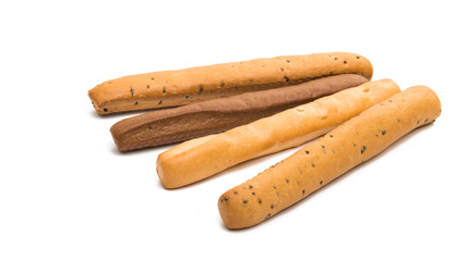 salted bread stick isolated