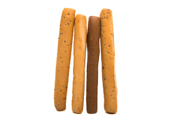 salted bread stick isolated
