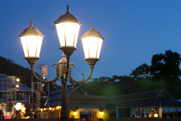 Lamp post at night