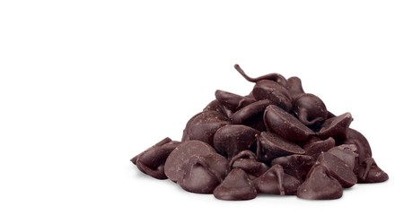 Broken chocolate bar on white