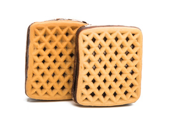 square cookie sandwich with souffle isolated