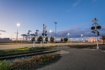 Fototapeta na wymiar Port of Oakland Shipping Cranes