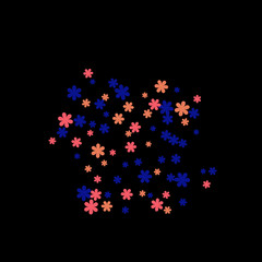 Pretty Floral Pattern with Simple Small Flowers for Greeting Card or Poster. Naive Daisy Flowers in Primitive Style. Vector Background for Spring or Summer Design.