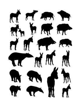 Boar, donkey, tapir silhouette. Good use for symbol, logo, web icon, mascot, sign, or any design you want.