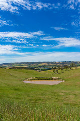 Picturesqure panoramic landscape of rural scene