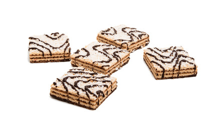 wafers with coconut chips isolated