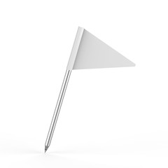 Pin flag on isolated white background, 3d illustration