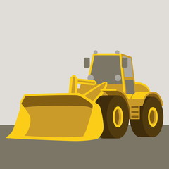 wheel bulldozer yellow  vector illustration flat style © wectorcolor