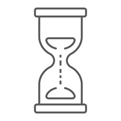 Hourglass thin line icon, development and business, deadline sign vector graphics, a linear pattern on a white background, eps 10.