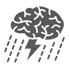Brainstorm glyph icon, development and business, creativivty sign vector graphics, a solid pattern on a white background, eps 10.