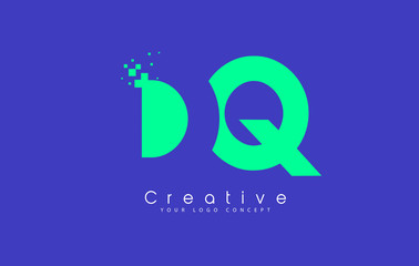 DQ Letter Logo Design With Negative Space Concept.