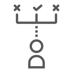 Make decision line icon, development and business, direction sign vector graphics, a linear pattern on a white background, eps 10.