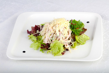 Salad with ham