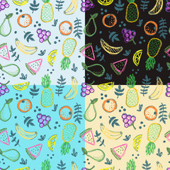 Fototapeta premium fruits seamless pattern