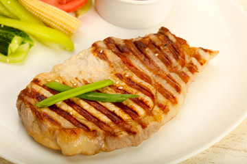 Grilled pork cutlet