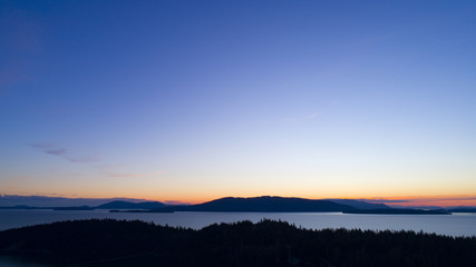 Obraz premium Bellingham Bay Sunset San Juan Islands Sky View