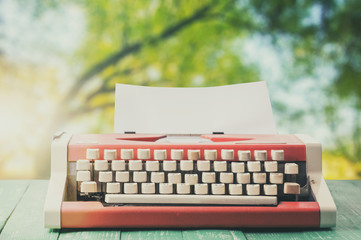 Vintage typewriter on a natural background