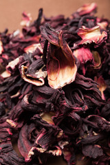 Dry petals of hibiscus, tea for relaxation.