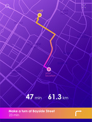 Dashboard theme creative infographic of city map navigation.