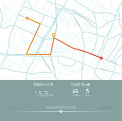 Dashboard theme creative infographic of city map navigation.