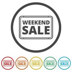 Weekend Sale Sign, 6 Colors Included 