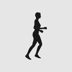 Fototapeta na wymiar Running woman. Side view silhouette. Sport and recreation