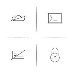 Cyber Security simple linear icon set.Simple outline icons