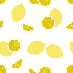 Vector illustration of seamless pattern of lemon. 