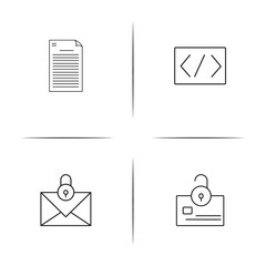 Cyber Security simple linear icon set.Simple outline icons