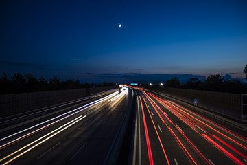 night  highway traffic 