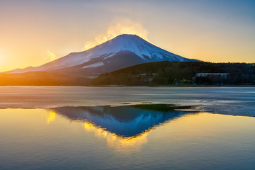 Beautiful landscape of Fuji mountain in winter, Japan