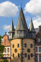 Fototapeta na wymiar Roof tops of the old traditional buildings in Frankfurt, Germany