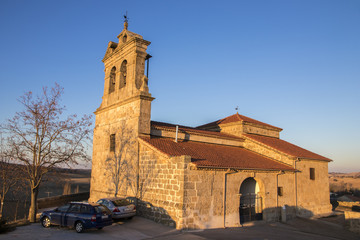 Fototapeta na wymiar The Church of Our Lady of the Assumption (Iglesia de la Asuncion) in Peleas de Arriba, a small town in the Province of Zamora, Castile and Leon, Spain
