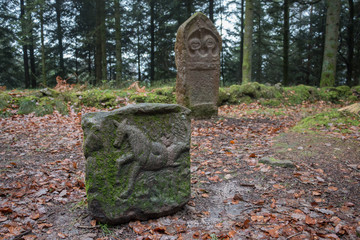 Celtic camp, Celtic statues, Vosges, France