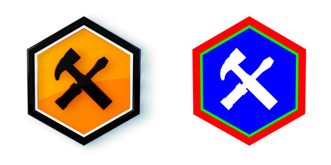 Obraz premium Ikona sześciobok 3D sześciokąt