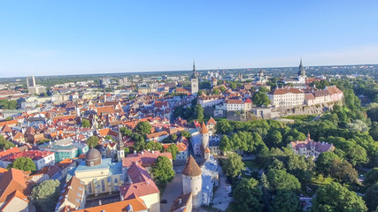 Fototapeta na wymiar Aerial view of Tallinn skyline, Estonia