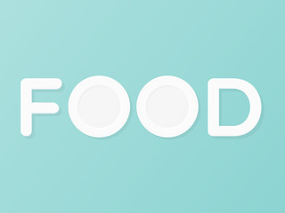 Food lettering. Flat design, vector illustration