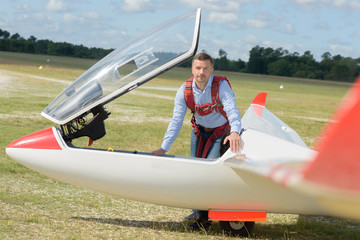 Portrait of man with sailplane