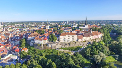 Aerial view of Tallinn skyline, Estonia